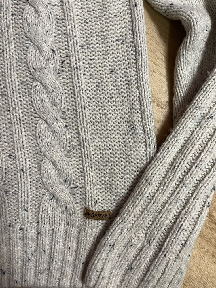 Sweter męski Reserved rozmiar M kremowy