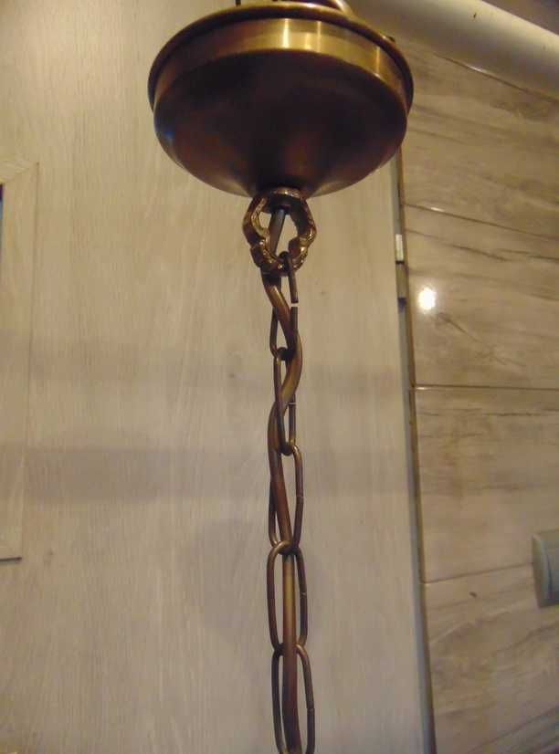 Lampa witrażowa,mosiężna,art deco