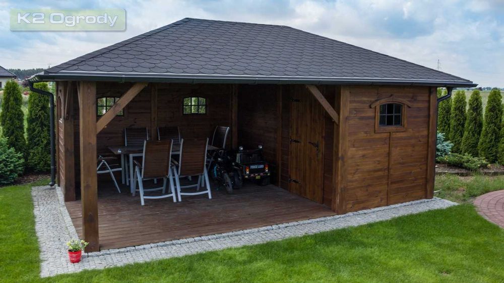 Altana prostokątna 6 x 4 m / Drewno KVH / Montaż w cenie