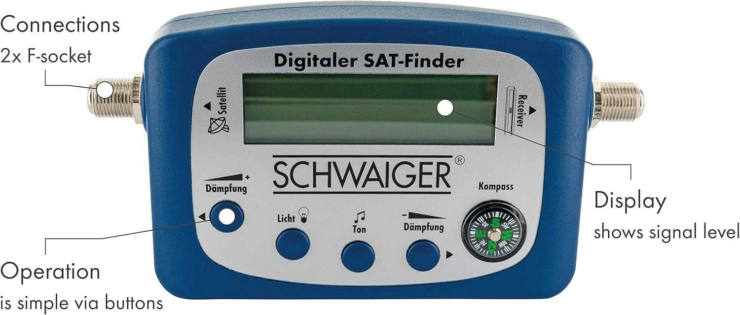 Nowy finder cyfrowy / kompas / antena satelitarna / SCHWAIGER !8994!