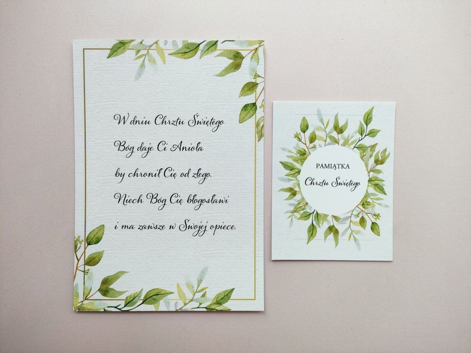 Pamiątka Chrztu Świętego Anioł Stróż chłopczyk