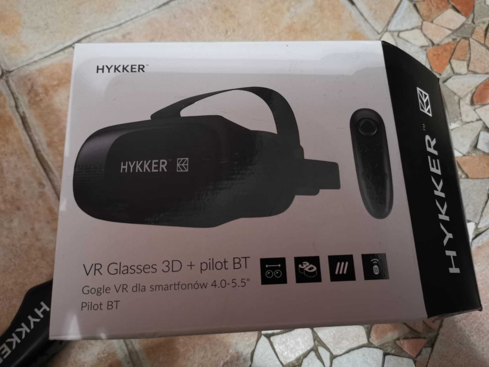 Okulary VR Hykker 3D +pilot BT gogle VR do smartfonów jak NOWE
