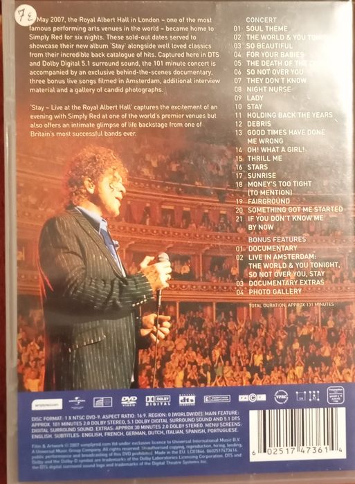 Simply Red Stay -- Live st Theo Royal Albert Hall