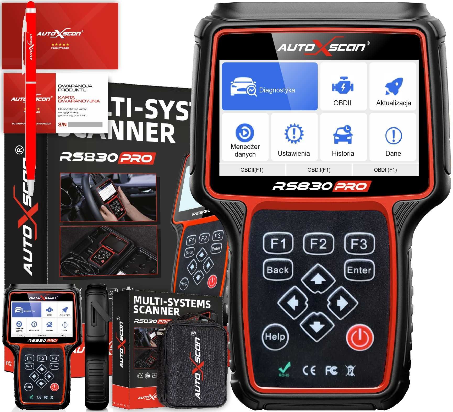 Tester diagnostyczny  AUTOXSCAN RS830 PRO - 2 marki