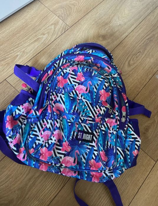 Plecak szkolny z usztywnianymi plecami we flamingi st.right tornister