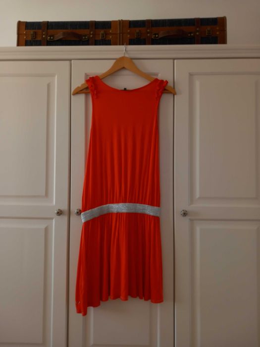 Vestido Verão coral e prateado tamanho 14 anos DKNY