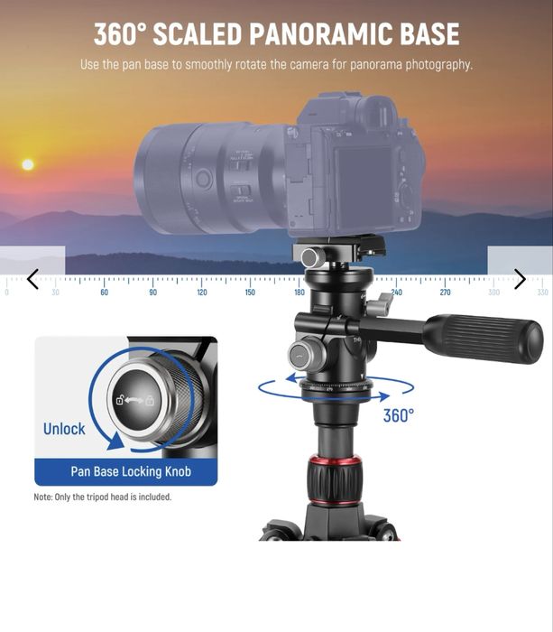 Штативна головка NEEWER TH03 з мікрорегулюванням для відео / фото