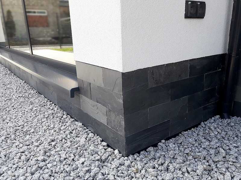 Kamień Dekoracyjny Naturalny Łupek Elewacyjny 30x10 Black Slate