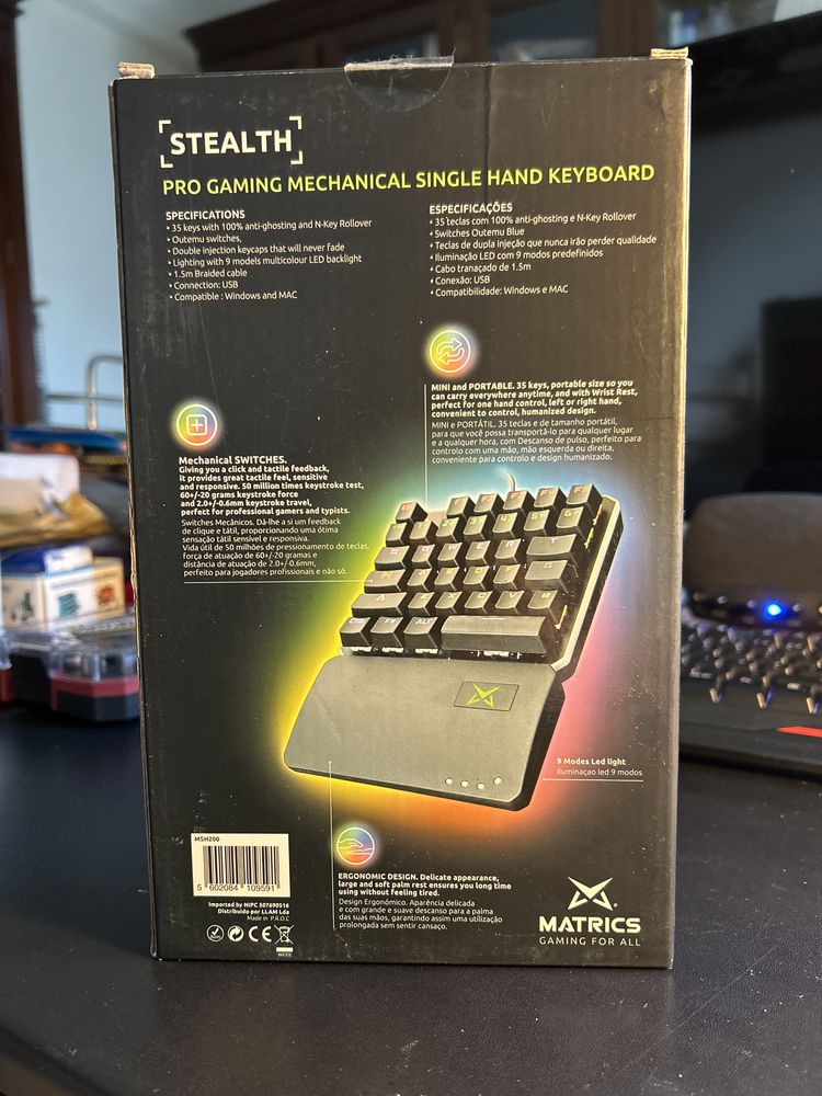 Pro gamming mechanical single hand keyboard