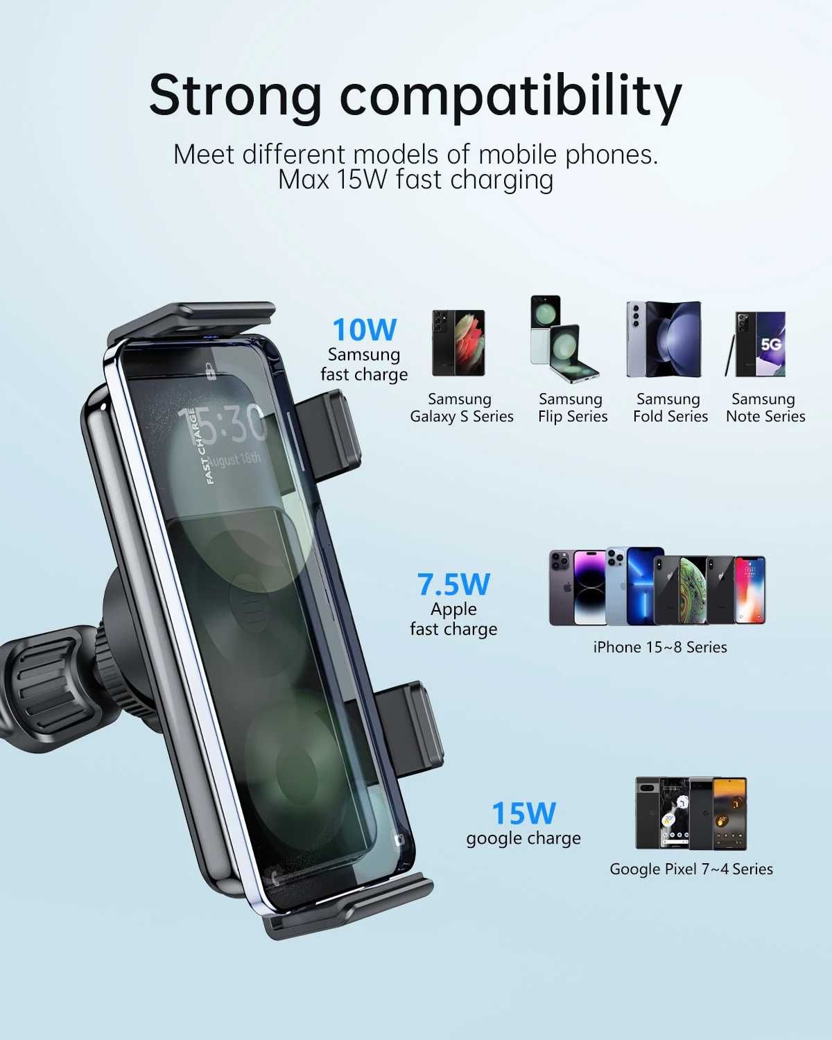 Bezprzewodowa obrotowa ładowarka samochodowa do Samsung Galaxy Z Fold