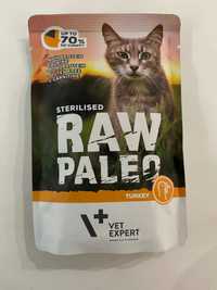 RAW PALEO STERILISED - mokra karma dla kotów o smaku indyka - 18x100g