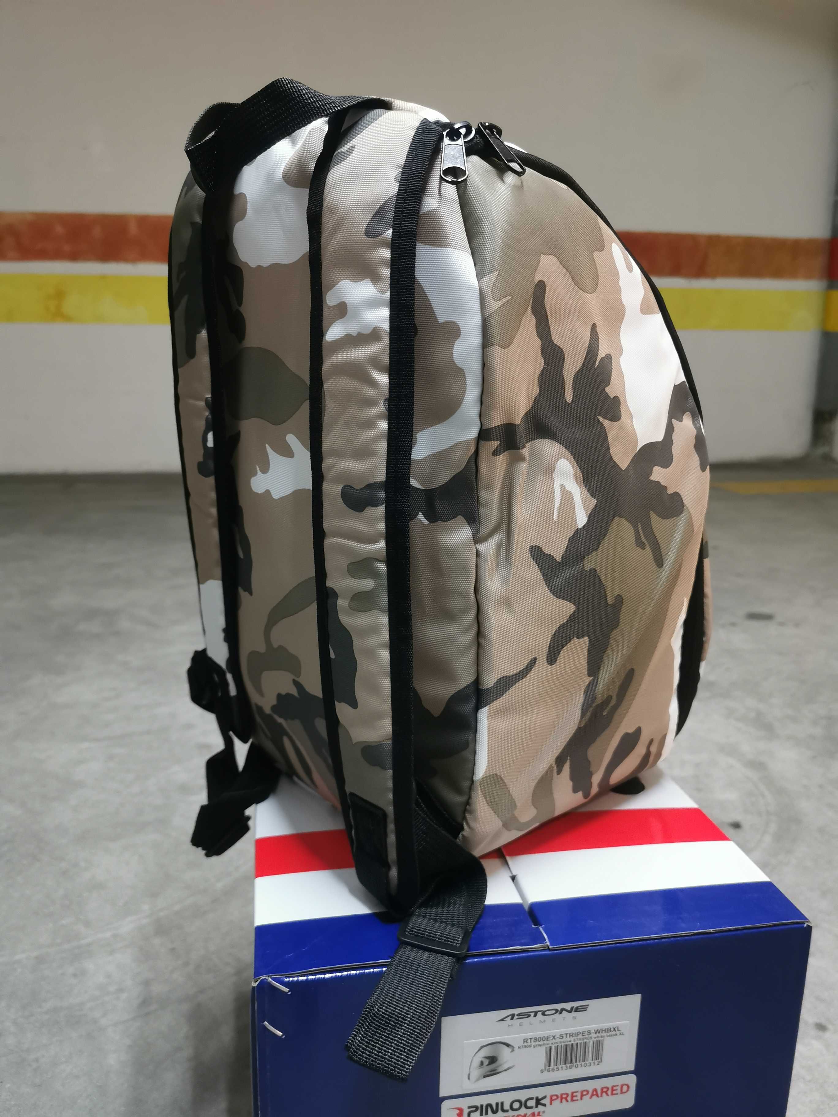 Mochila Camuflada para Transporte Capacete Ls2 ( NOVA )