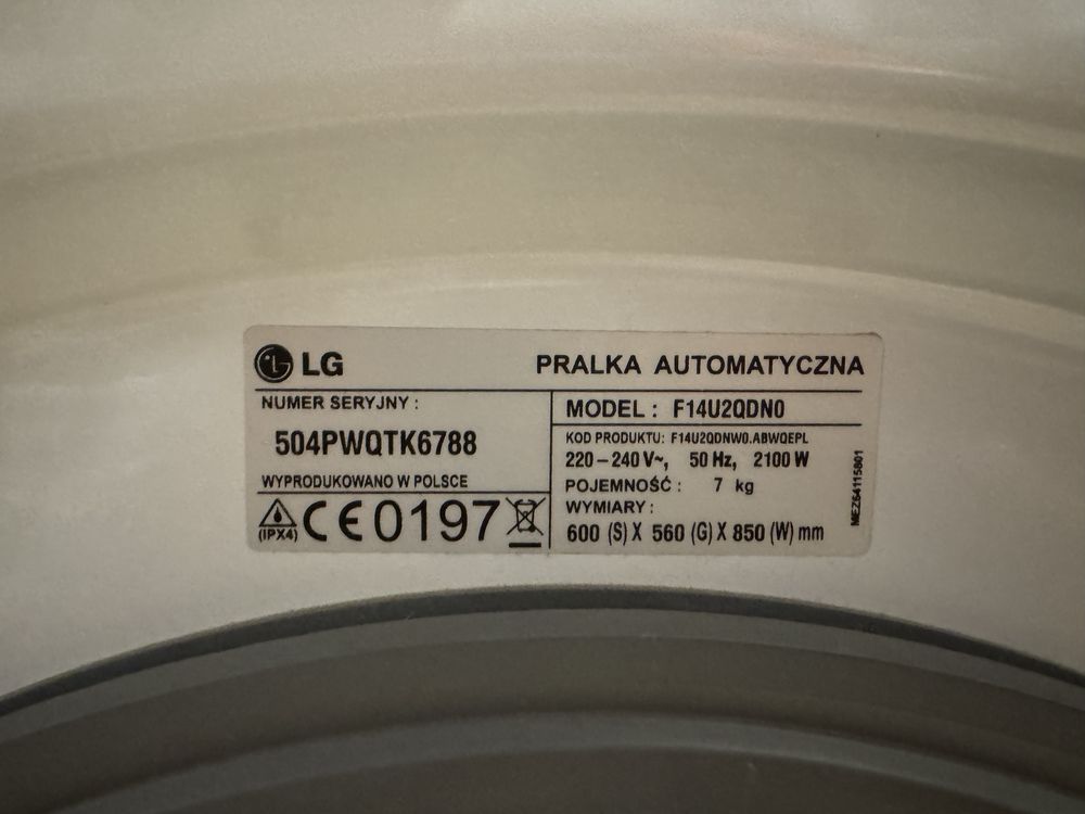 # Pralka LG Automatyczna F14U2QDN0 naped bezpośredni Direct Drive !! #