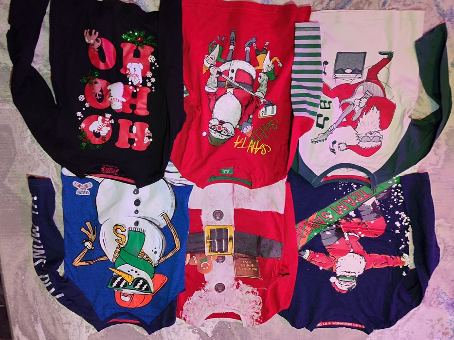 Новорічні футболки з довгим рукавом