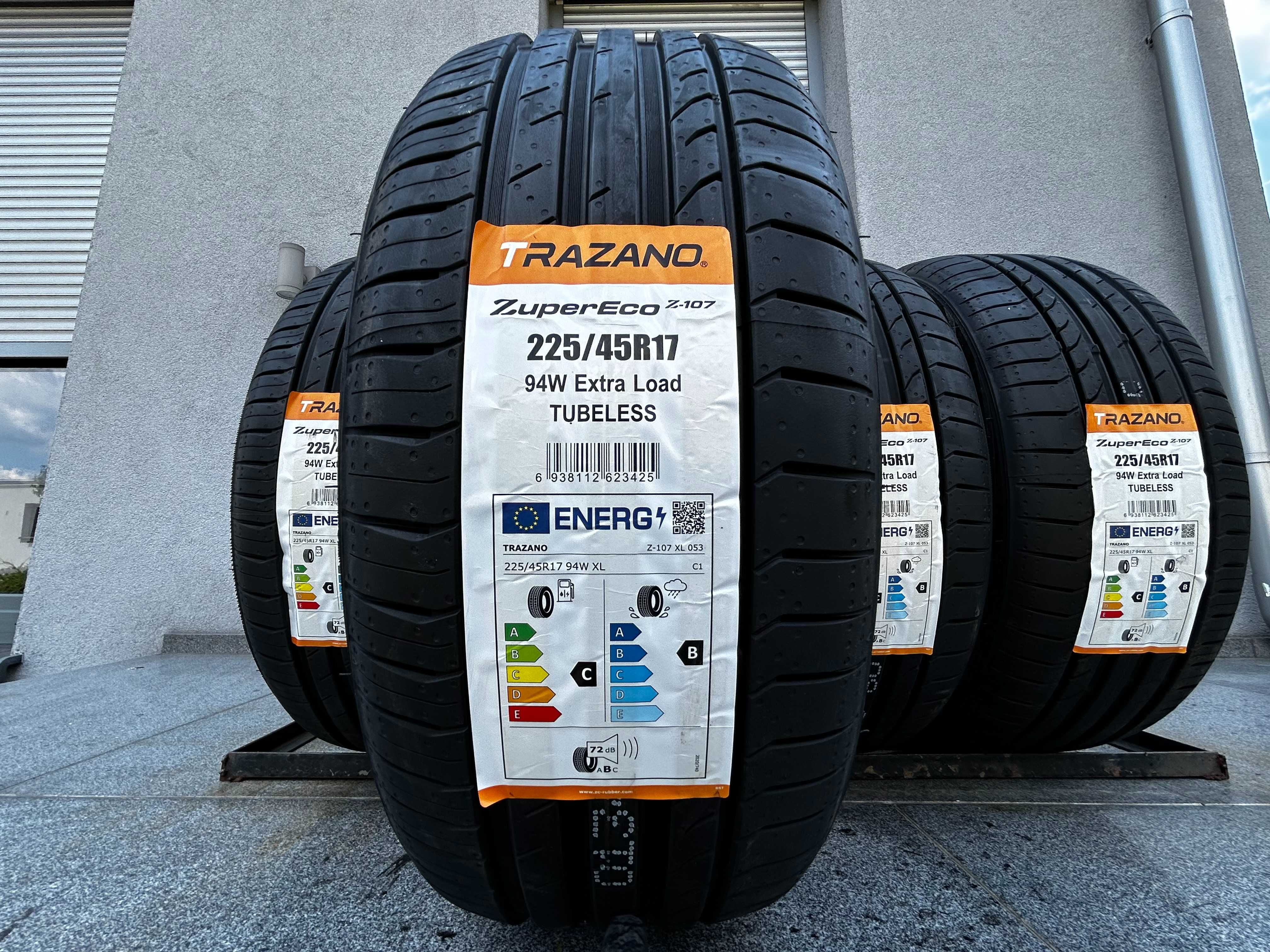 4szt letnie NOWE 225/45R17 Trazano Z107 C,B,72db 94W XL 2023r Gwar!