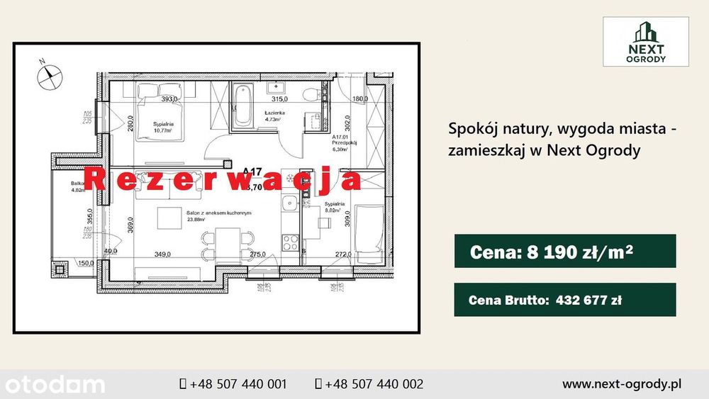 Nowa inwestycja NEXT OGRODY - 53,70m2 za cenę 439 tys.zł !!!
