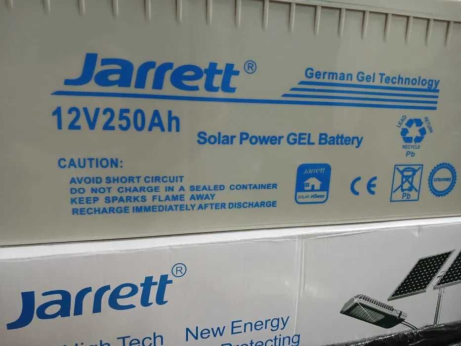Гелеві акумулятори JARRETT 100 ... 250Aч для сонячних панелей і ДБЖ