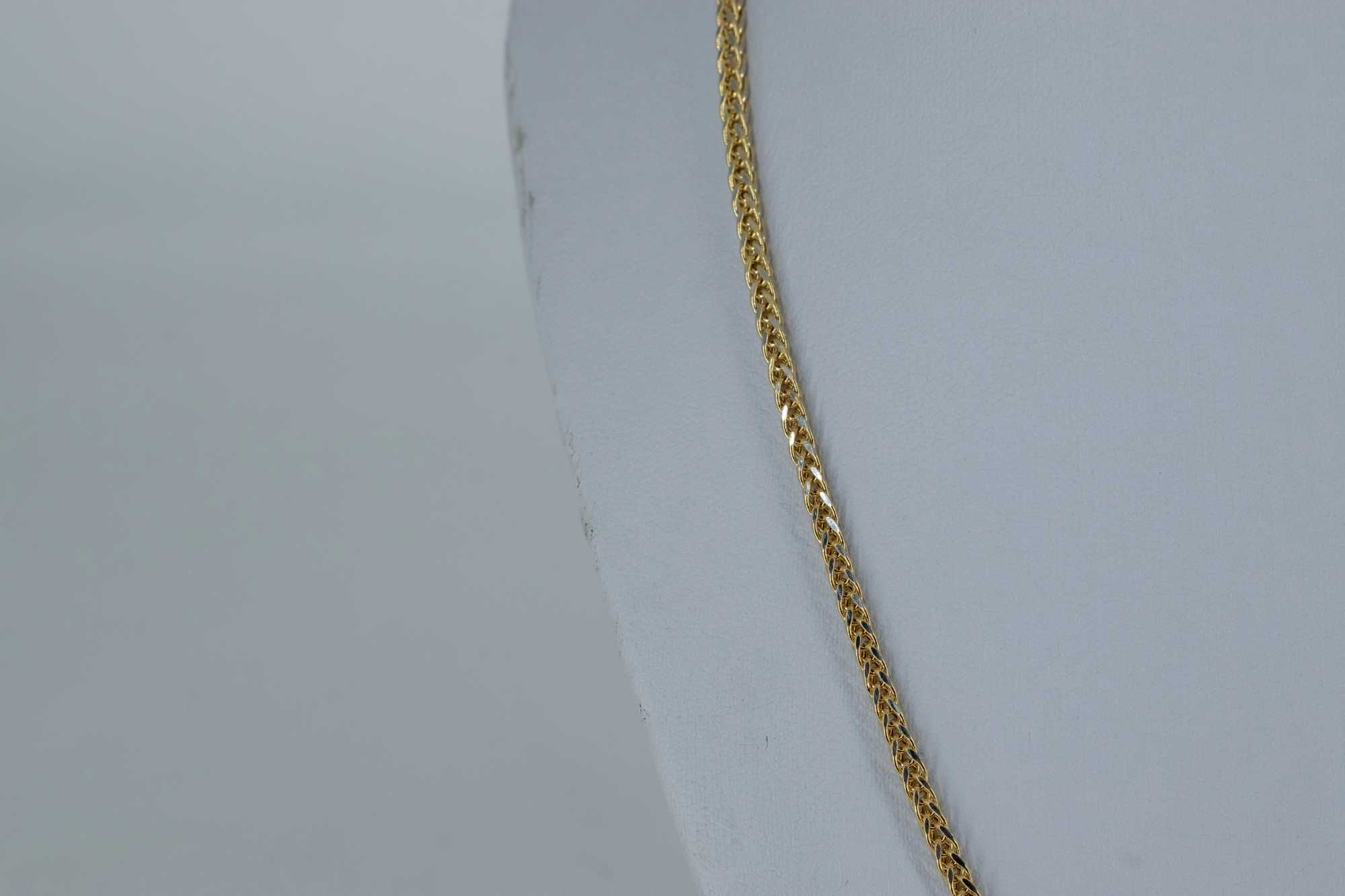 złoty łańcuszek 585 4,68 gram 45cm Kłos DIAMENTOWANY Nowy