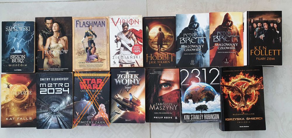 14 Książek Fantasy, Sci-fi m.in Wiedźmin, Virion, Metro 2034, Flashman