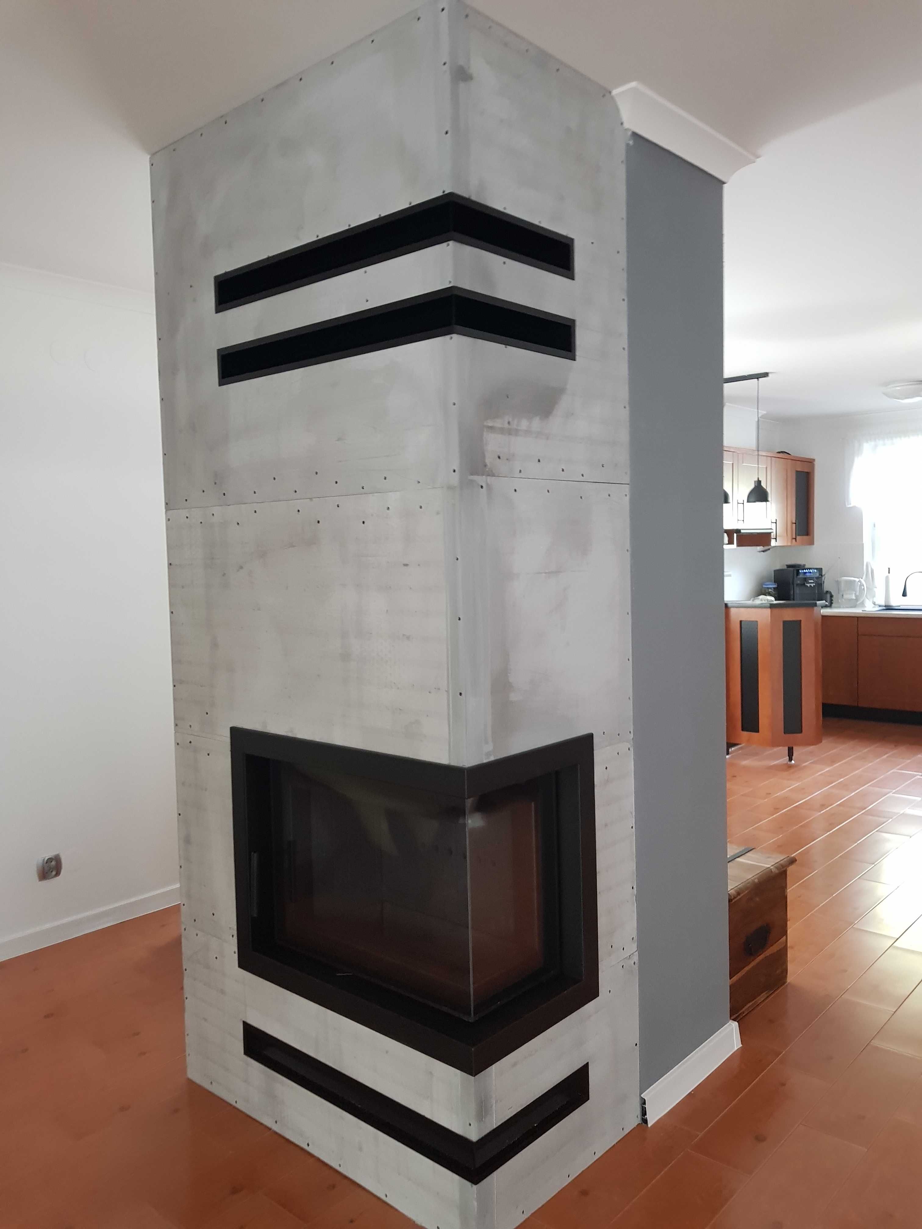Kominki Kamko – wkład narożny Kratki Simple stalowy 6kW + zabudowa.