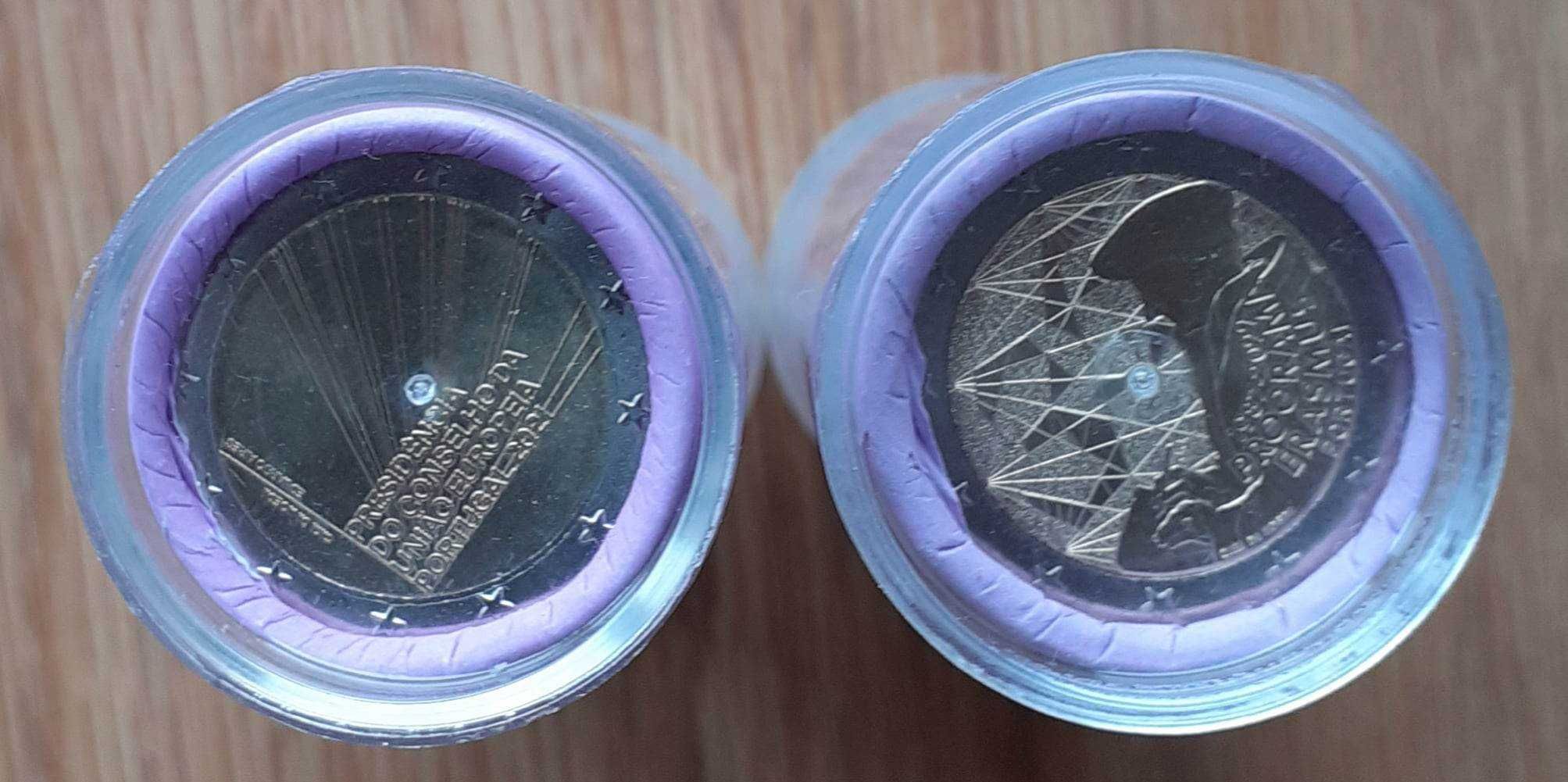 Rolo de 25 moedas comemorativas de 2 euros Portugal