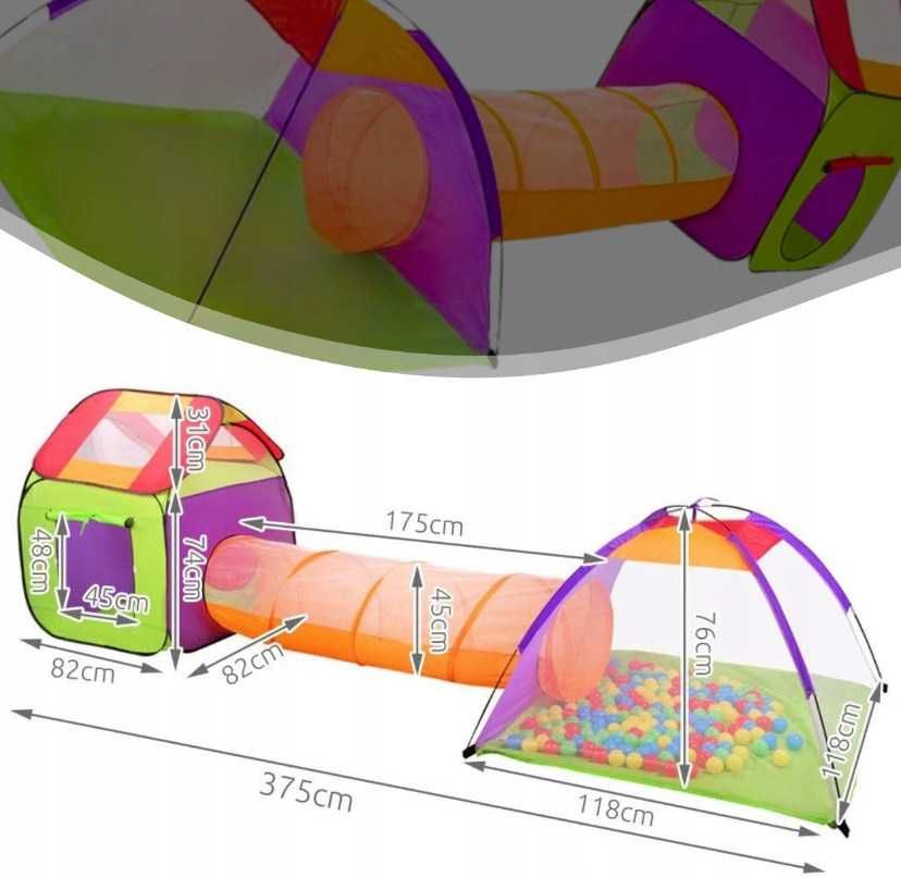 Zestaw do zabawy dla dzieci PLAC ZABAW namiot z tunelem suchy basen
