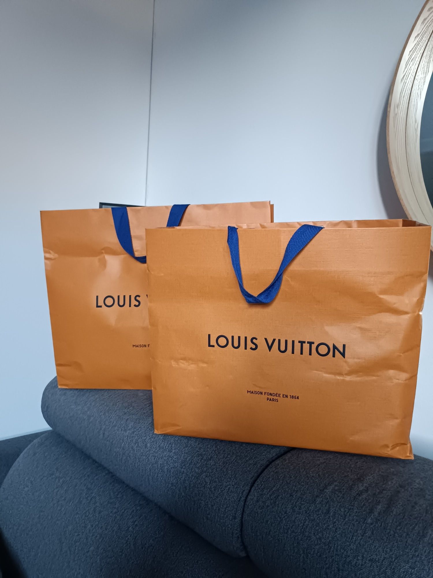 Zestaw dwie torby zakupy LV Louis Vuitton oryginalne duże