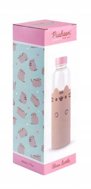 Butelka szklana Pusheen kotek Puszin bidon dziecka na wodę do szkoły