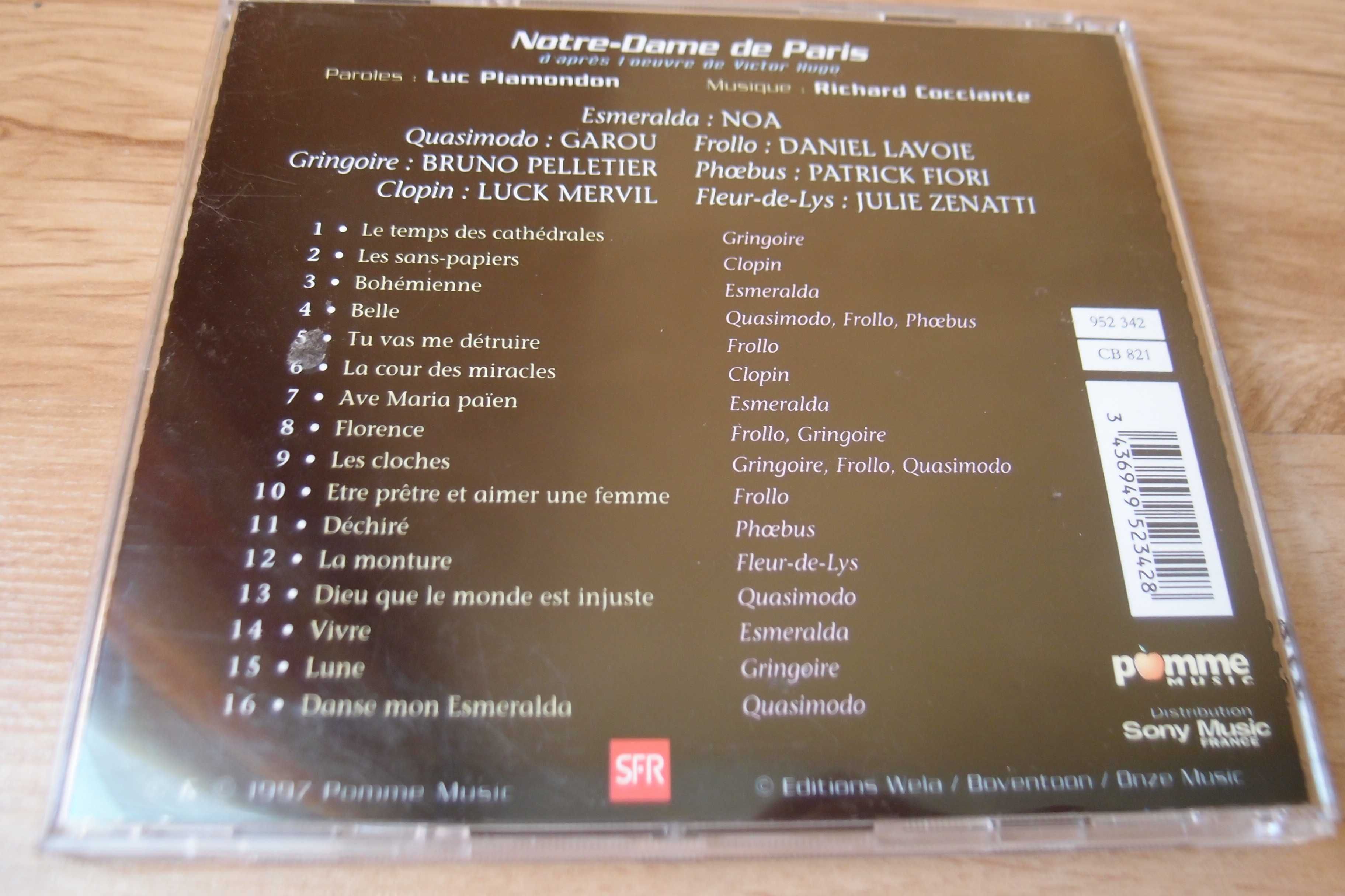 Norte-Dame de Paris, Garou - płyta CD