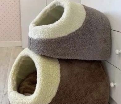 Тепла хутряна хатинка будиночок домик для котика собачки