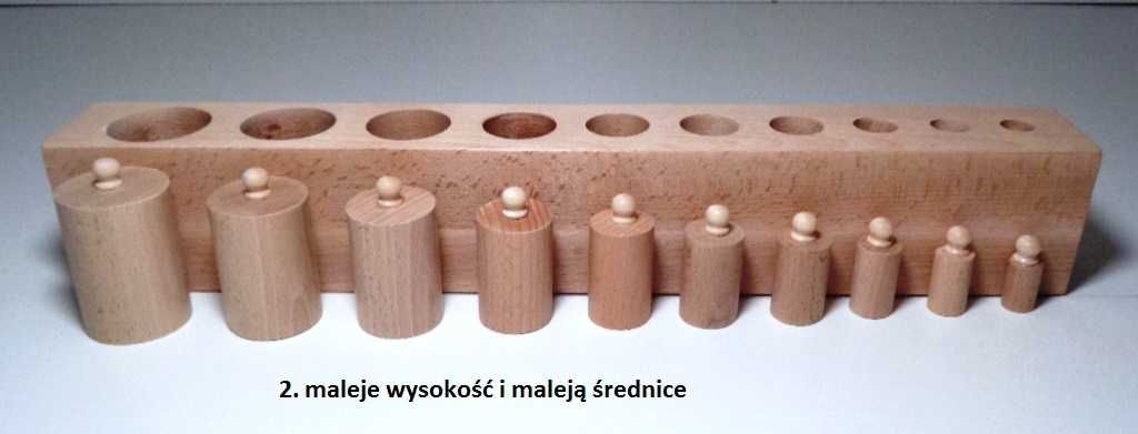 Drugi blok, blok nr 2,cylindrów do osadzania-pomoc Montessori