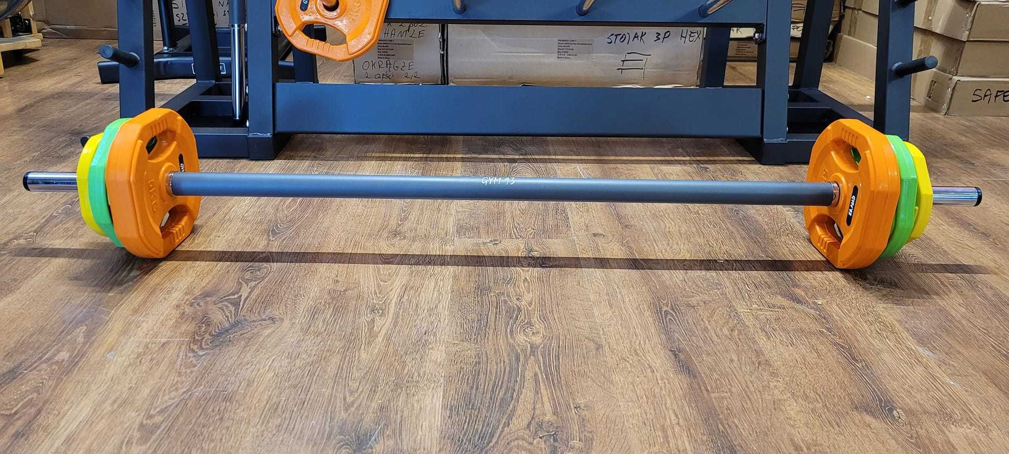 Sztanga z obciążeniem do body pump klub wersion nie bitumiczne talerze