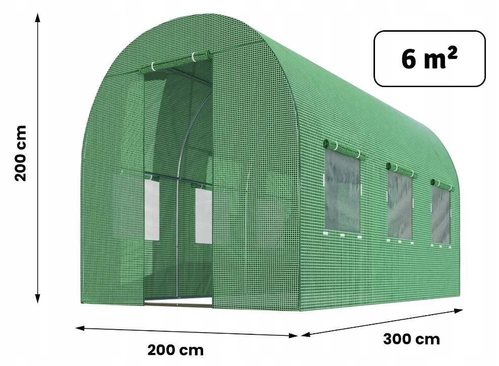 TUNEL FOLIOWY OGRODOWY szklarnia 2x3m 6m2 foliak 4x2,5m 10m2 MOCNY