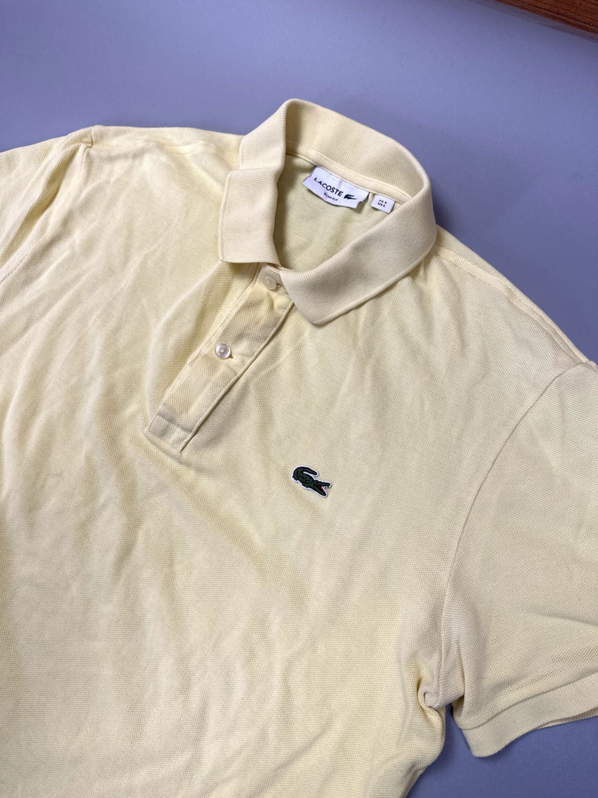 Классическая рубашка-поло лимонно  цвета Lacoste M