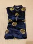 conjunto em seda azul e dourado para 8 anos
