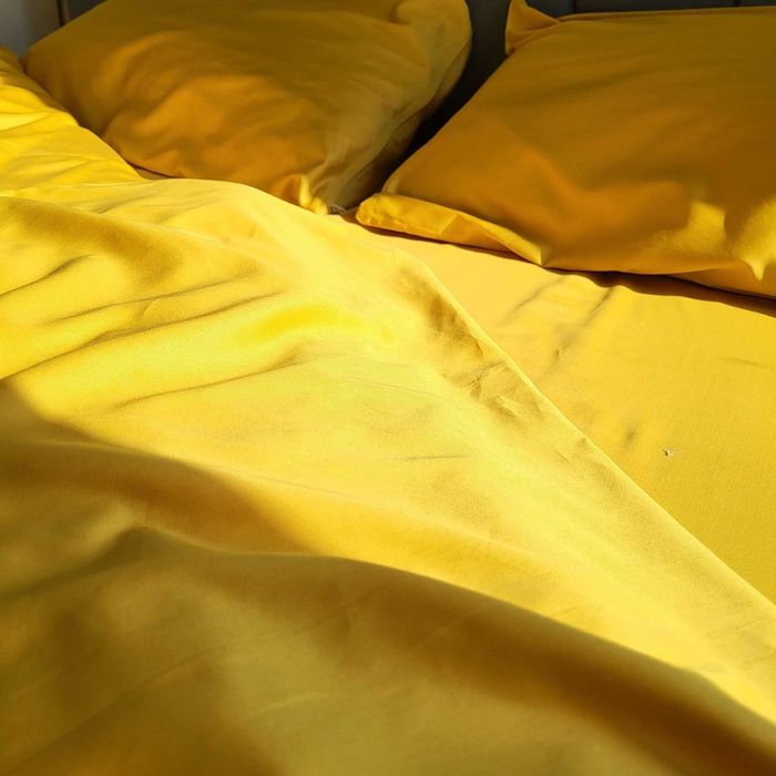 Сонячна постільна білизна. Преміум сатин. Жовтий комплект люкс