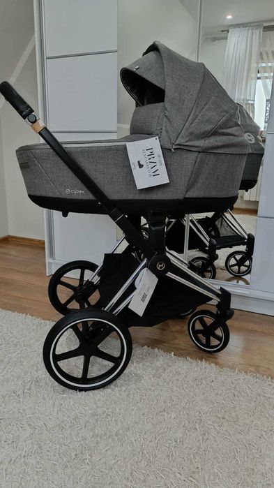 Wózek cybex priam 4.0 chrome Black z gondolą Manhattan grey