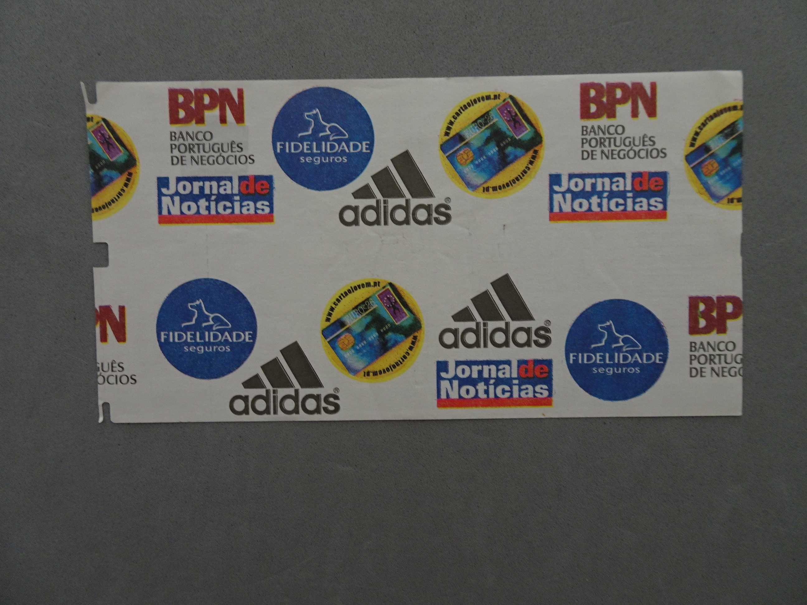 Bilhete futebol Boavista Benfica Primeira Liga Época 2001/2002