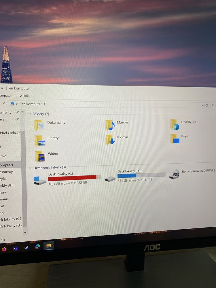 Komputer stacjonarny i5-8400 GTX 1050Ti 8GB RAM SSD MSI