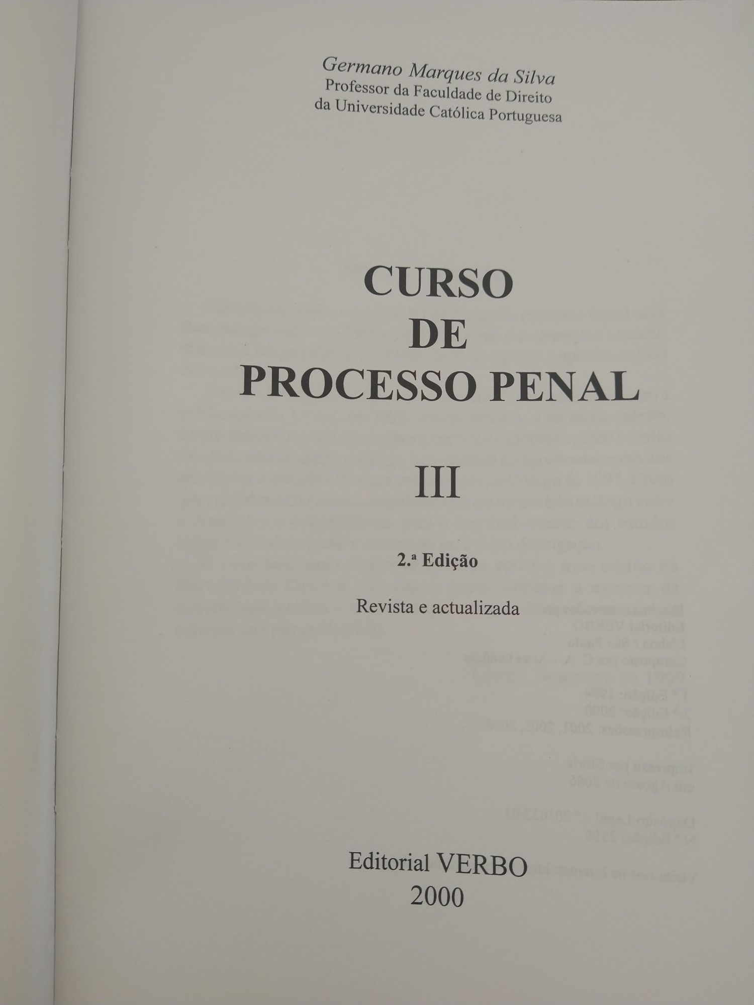 Curso de Processo Penal III Germano Marques da Silva