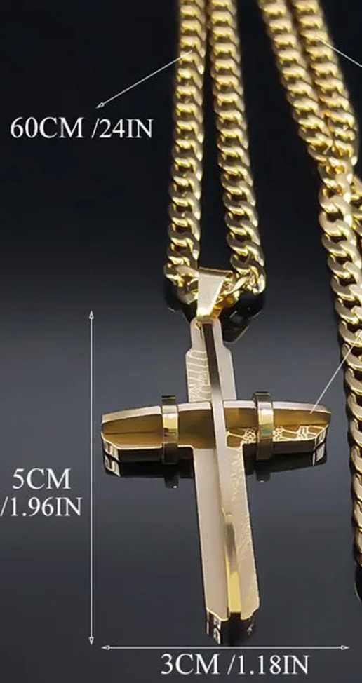 Colar Rounded Cross - Fio e Cruz de Jesus