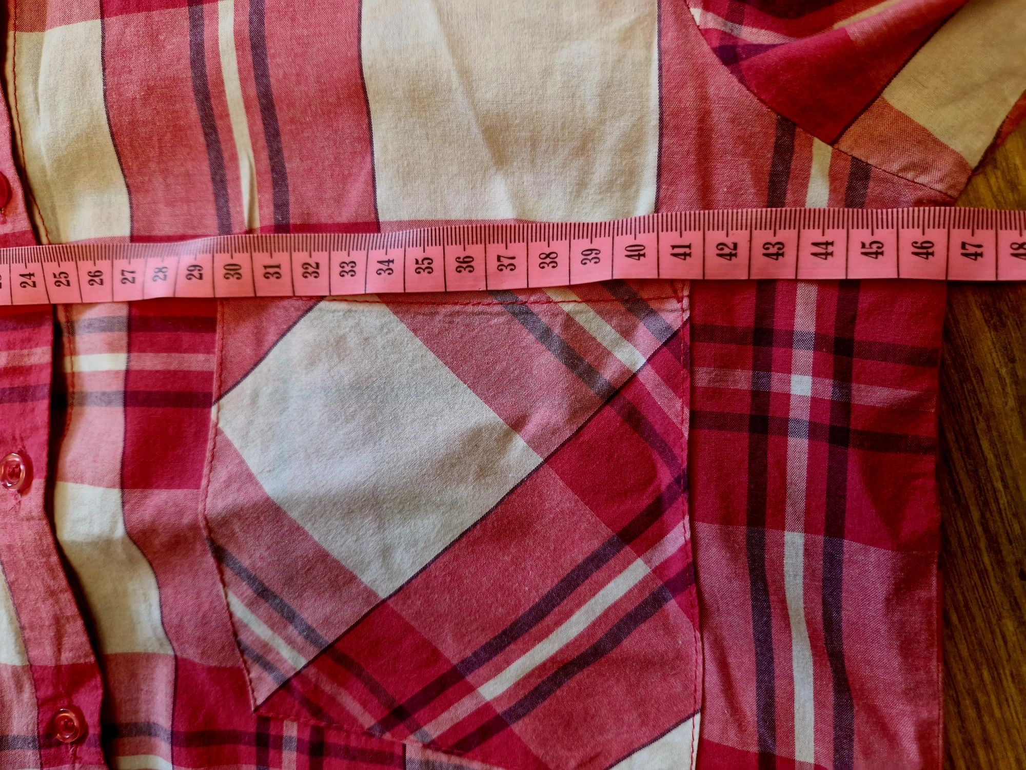 Rózowo/biała koszula w kratę S. Tessuto Fabric