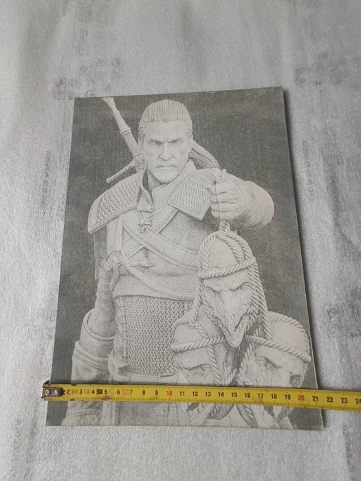 Obraz Wiedźmina wypalany laserowo