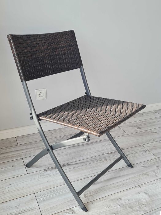 Fotel ogrodowy technorattan – brązowy