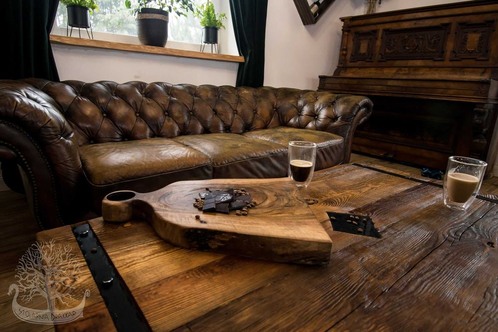 Stolik kawowy, ława, konsola, stare drewno, loft, boho, rustykalna,