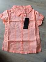 Koszula krótki rękaw pomarańczowa nowa z metką 116 dla chłopca bawełna