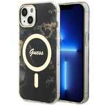 Etui Guess Golden Marble Magsafe Na Iphone 14 Plus - Czarne