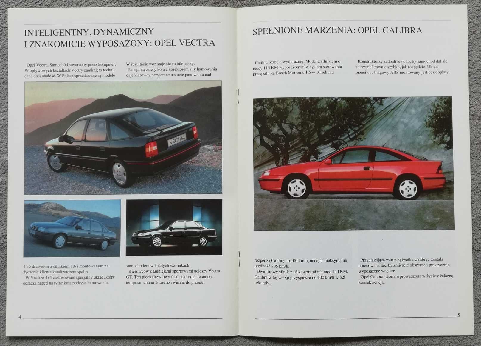 Prospekt Opel modele 1992 j.polski