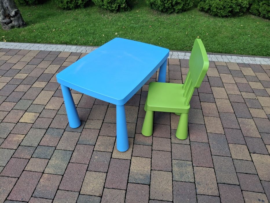 Stolik i krzesło dla dzieci mamut ikea