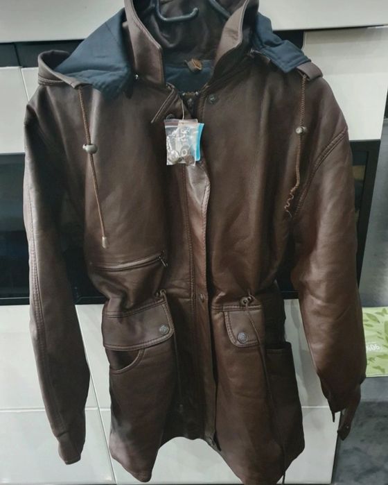 Nowa parka damska skórzana L